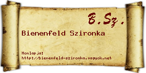 Bienenfeld Szironka névjegykártya